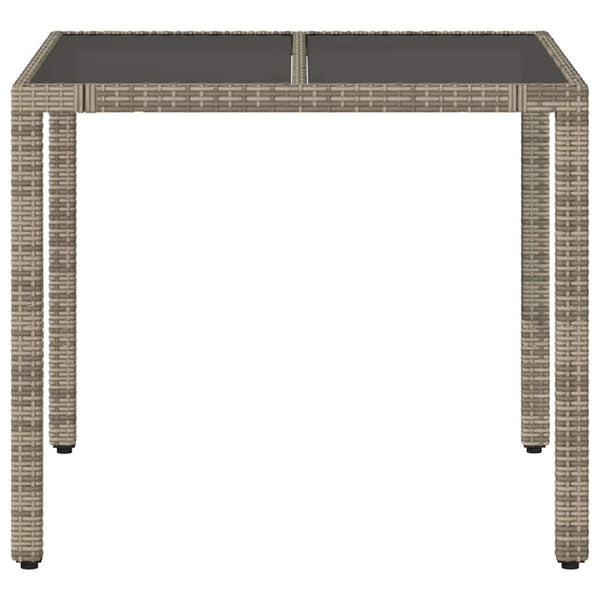 Gartentisch Grau Poly Rattan 90x90 cm