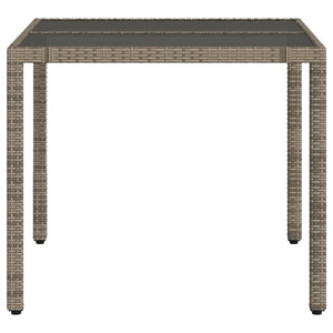 Gartentisch Grau Poly Rattan 90x90 cm