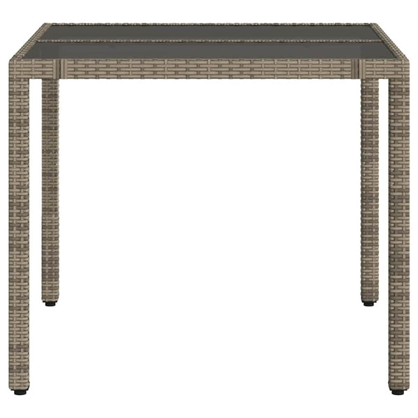 Gartentisch Grau Poly Rattan 90x90 cm