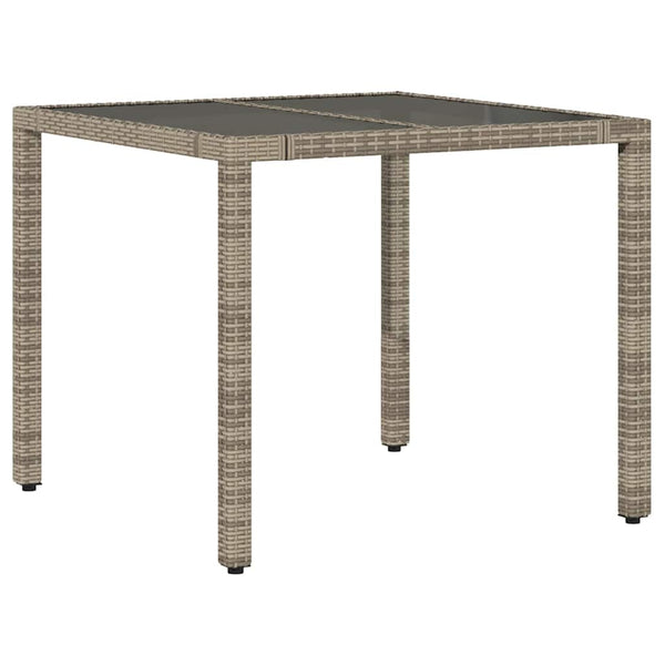 Gartentisch Grau Poly Rattan 90x90 cm