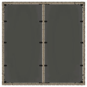 Gartentisch Grau Poly Rattan 90x90 cm