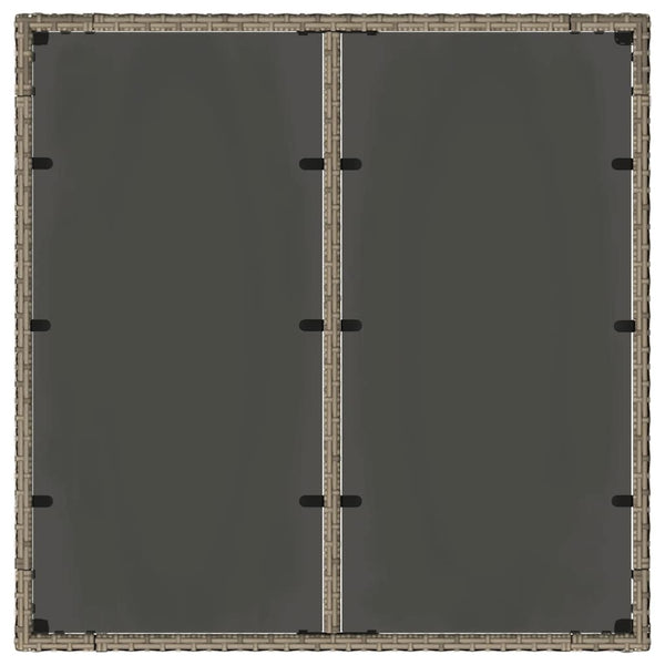 Gartentisch Grau Poly Rattan 90x90 cm