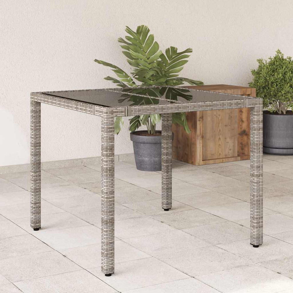 Gartentisch Grau Poly Rattan 90x90 cm