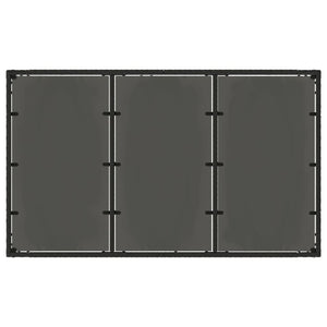 Schwarzer Gartentisch mit Glasplatte 150x90 cm