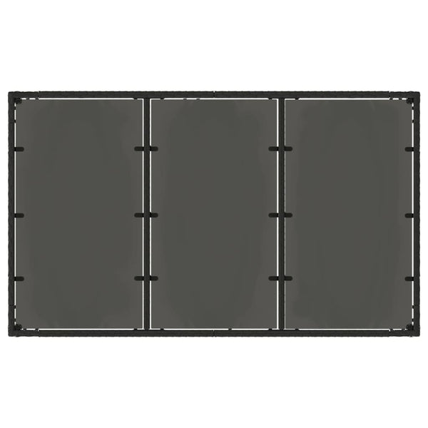 Schwarzer Gartentisch mit Glasplatte 150x90 cm