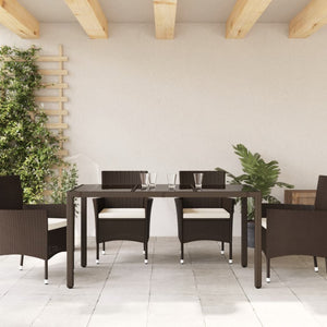 Gartentisch Braun Poly Rattan 150x90 cm