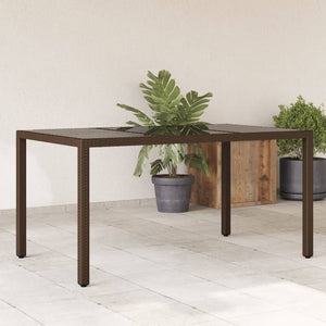 Gartentisch Braun Poly Rattan 150x90 cm