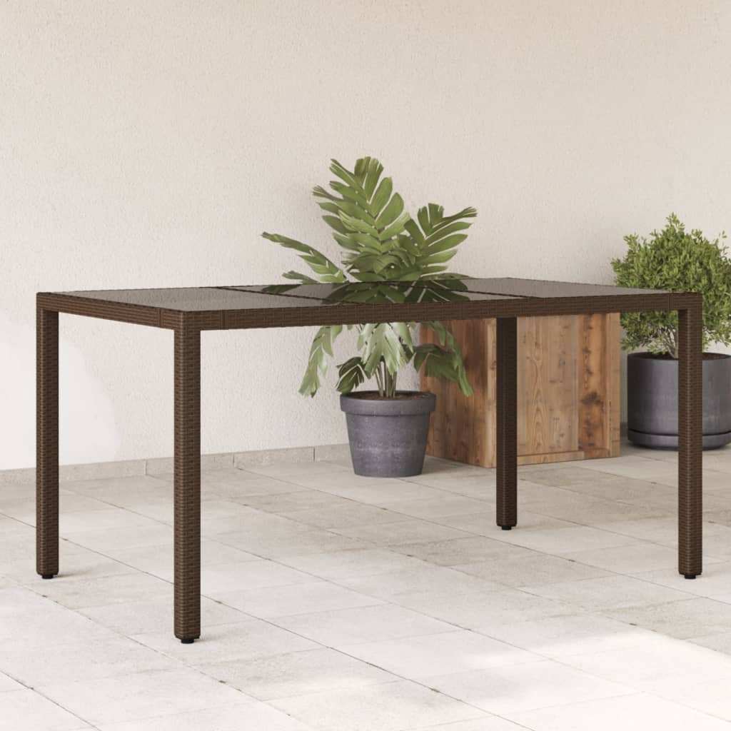 Gartentisch Braun Poly Rattan 150x90 cm