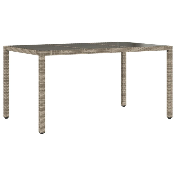 Gartentisch Grau mit Glasplatte 150x90 cm