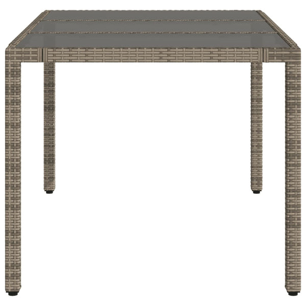Gartentisch Grau mit Glasplatte 150x90 cm