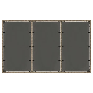 Gartentisch Grau mit Glasplatte 150x90 cm