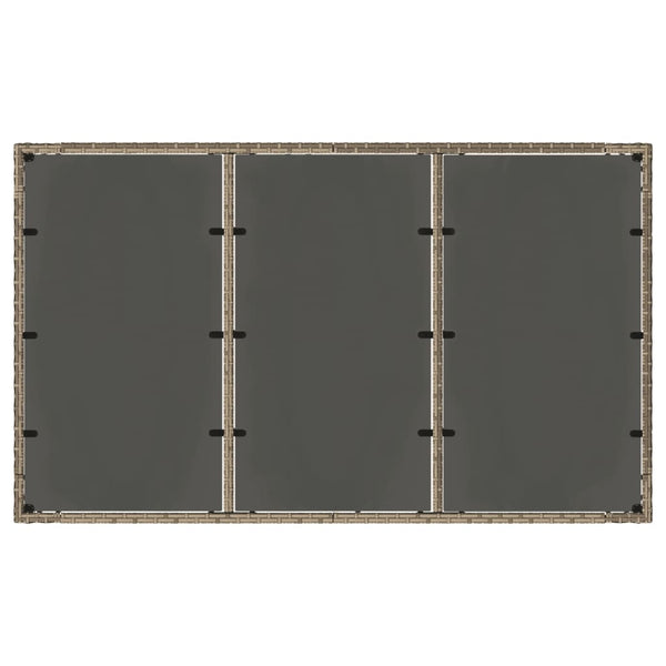 Gartentisch Grau mit Glasplatte 150x90 cm