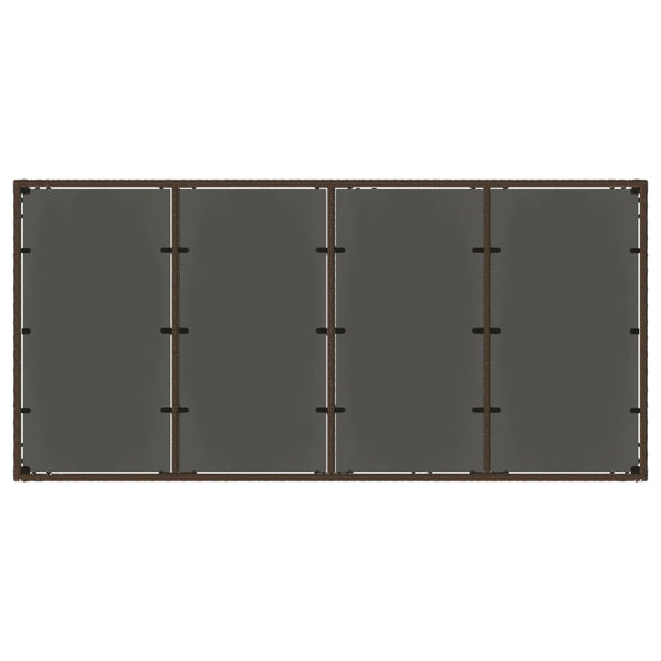 Gartentisch Braun Poly Rattan mit Glasplatte 190x90 cm
