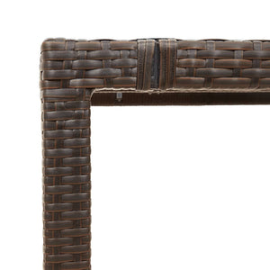 Gartentisch Braun Poly Rattan mit Glasplatte 190x90 cm