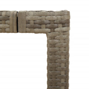 Grauer Gartentisch mit Glasplatte, 190 cm