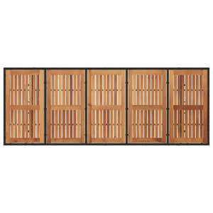Gartentisch Schwarz Holzplatte 240 cm Poly Rattan