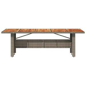 Gartentisch Grau Akazienholz 240cm Poly Rattan