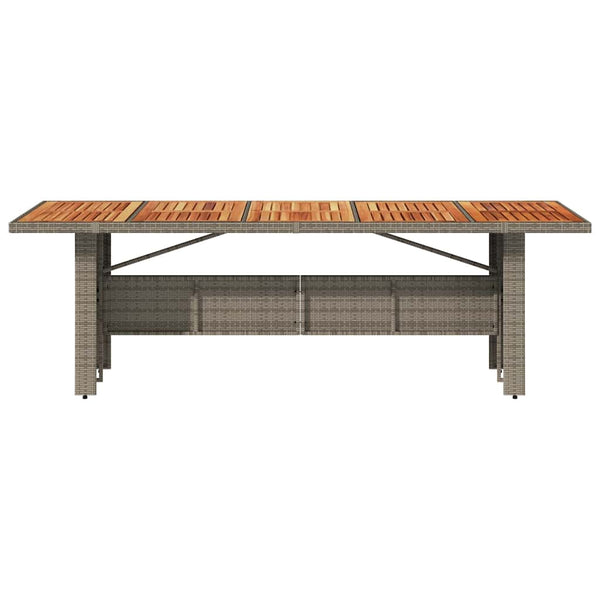 Gartentisch Grau Akazienholz 240cm Poly Rattan