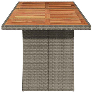Gartentisch Grau Akazienholz 240cm Poly Rattan