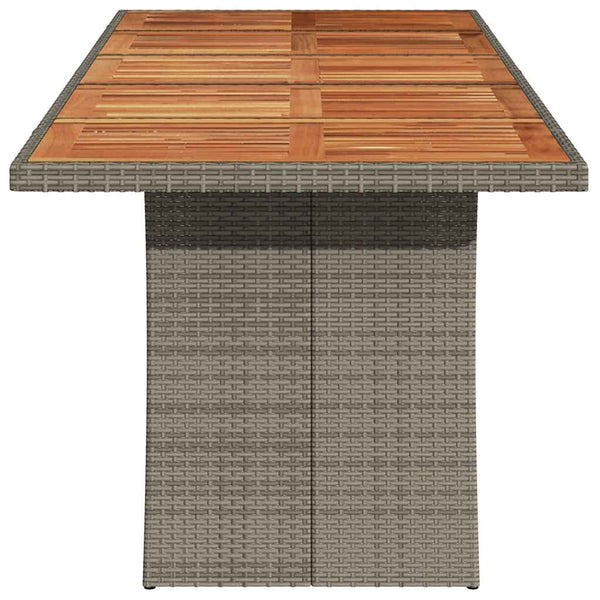 Gartentisch Grau Akazienholz 240cm Poly Rattan