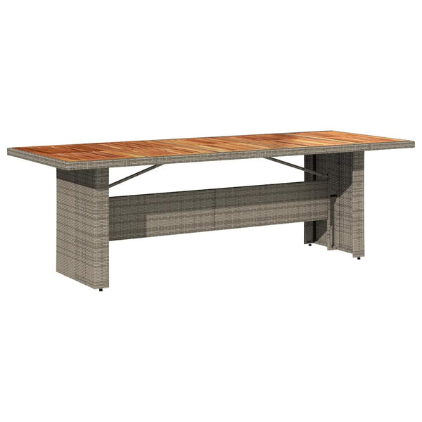 Gartentisch Grau Akazienholz 240cm Poly Rattan