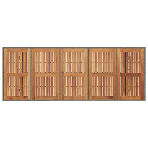 Gartentisch Grau Akazienholz 240cm Poly Rattan