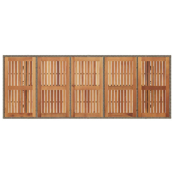 Gartentisch Grau Akazienholz 240cm Poly Rattan