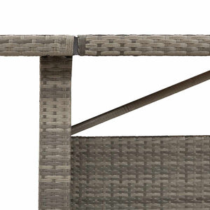 Gartentisch Grau Akazienholz 240cm Poly Rattan