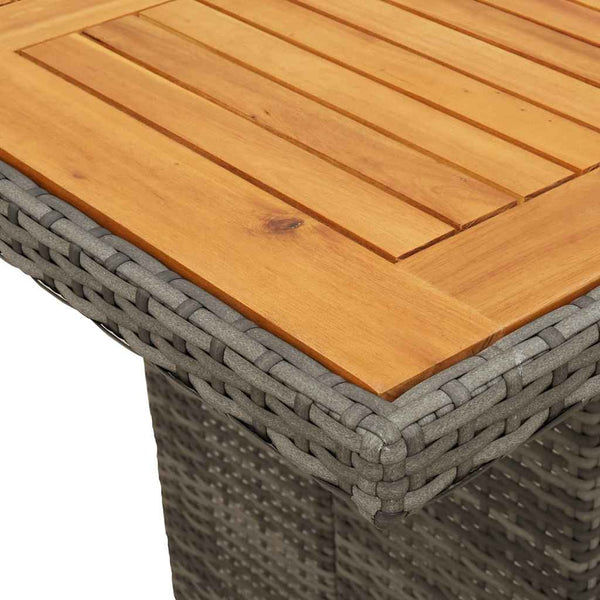 Gartentisch Grau Akazienholz 240cm Poly Rattan