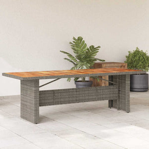 Gartentisch Grau Akazienholz 240cm Poly Rattan