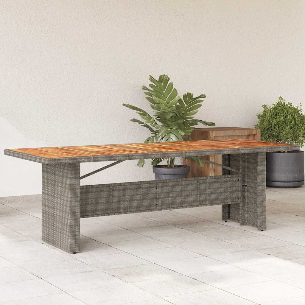 Gartentisch Grau Akazienholz 240cm Poly Rattan