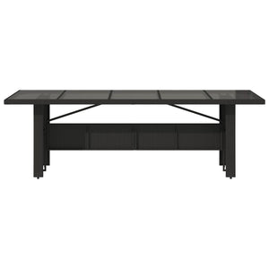 Gartentisch Schwarz mit Glasplatte 240cm