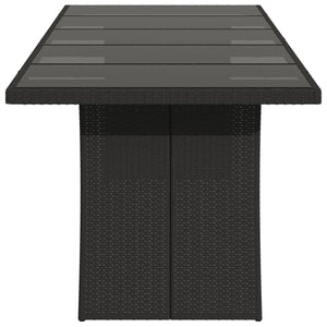 Gartentisch Schwarz mit Glasplatte 240cm