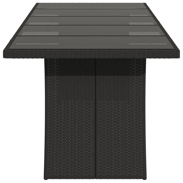 Gartentisch Schwarz mit Glasplatte 240cm
