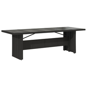 Gartentisch Schwarz mit Glasplatte 240cm