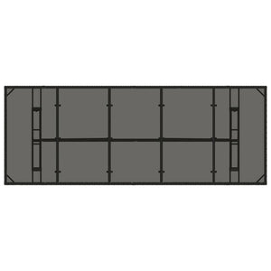 Gartentisch Schwarz mit Glasplatte 240cm