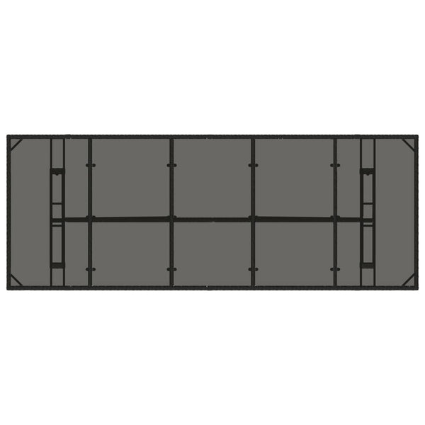 Gartentisch Schwarz mit Glasplatte 240cm