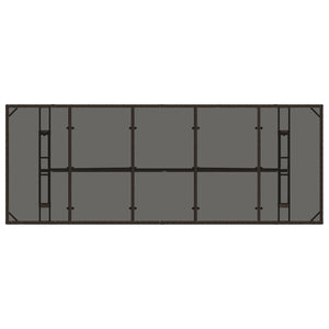 Gartentisch Braun mit Glasplatte 240x90 cm