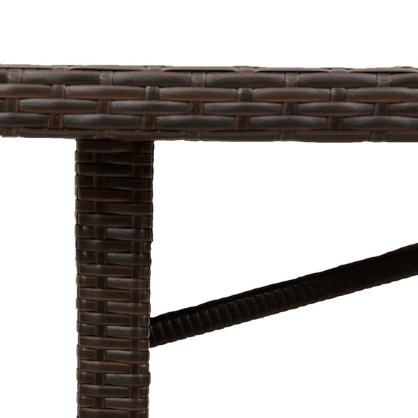 Gartentisch Braun mit Glasplatte 240x90 cm