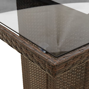 Gartentisch Braun mit Glasplatte 240x90 cm
