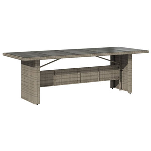 Gartentisch Grau mit Glasplatte 240 cm