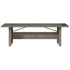Gartentisch Grau mit Glasplatte 240 cm