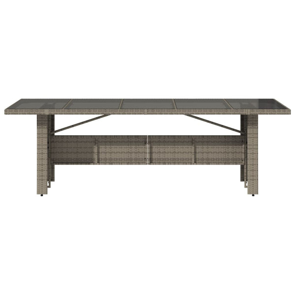 Gartentisch Grau mit Glasplatte 240 cm
