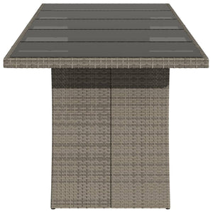Gartentisch Grau mit Glasplatte 240 cm