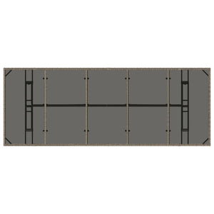 Gartentisch Grau mit Glasplatte 240 cm
