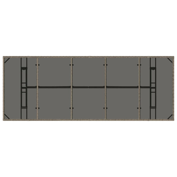 Gartentisch Grau mit Glasplatte 240 cm