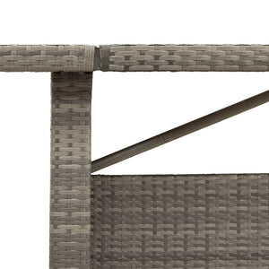 Gartentisch Grau mit Glasplatte 240 cm