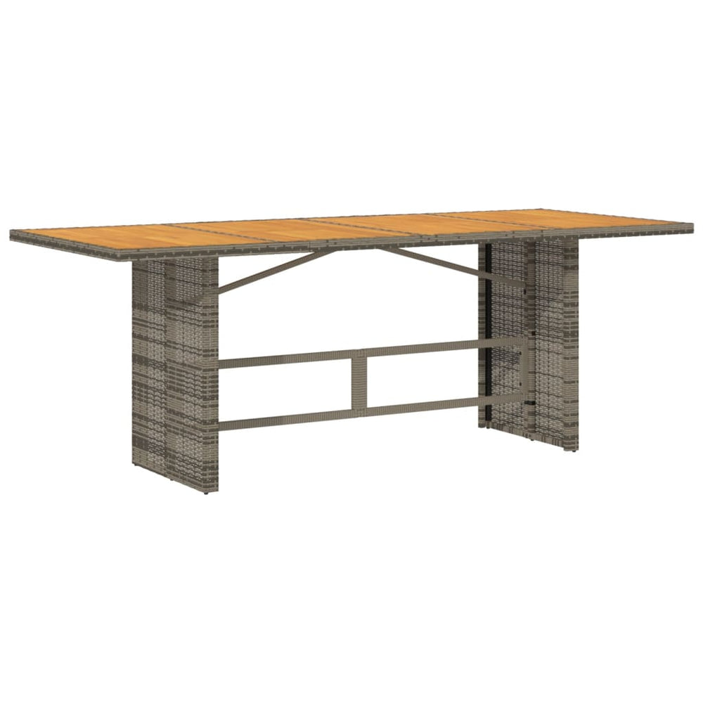 Gartentisch Akazie Grau 190cm Poly Rattan