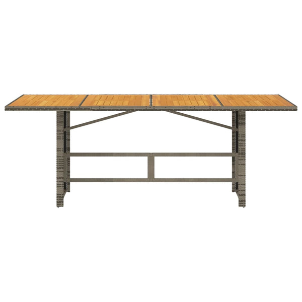 Gartentisch Akazie Grau 190cm Poly Rattan
