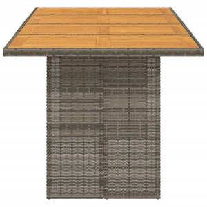 Gartentisch Akazie Grau 190cm Poly Rattan